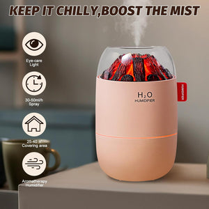 Portable Mini Humidifier for Desk Bedroom Indoor Plant, 280 ml Humidifier for Office Small Room, USB Powered Quiet Cool Mist Humidification Night Light