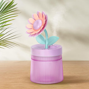 Cute Flower Mini Humidifier, 260ml Sunflower Desktop Humidifiers for Bedroom, Portable Small Cool Mist Humidification for Home, Baby Nursery
