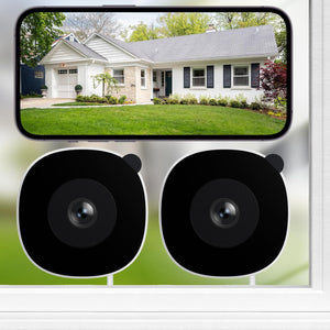 2K No Drill Window Camera-2 Pack 2.4Ghz & 5Ghz WiFi Dome Cameras for Home Security for Indoor & Outdoor Monitoring, Color Night Vision, Human Detection, 24/7 Recording, Ideal for Apartment